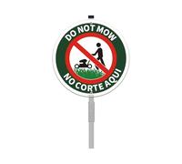 FKNSGR Cartello con scritta "Do Not Mow" con picchetto da 2,3 m, cartello in alluminio per cortile, protetto dai raggi UV, resistente allo sbiadimento
