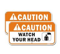 FKNSGR Caution Watch Your Head Sign 2 Pack, 30,5 x 15,2 cm, in alluminio .040, antiruggine, resistente ai raggi UV, resistente allo sbiadimento