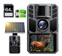 FKPCAM Fotocamera selvaggia solare 2,7 K 48 MP, batteria al litio integrata da 5000 mAh, attivazione di movimento, fotocamera per animali selvatici con visione notturna, IP67, impermeabile