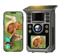 FKPCAM Fototrappola Solare 64MP 4K, Wifi Bluetooth Fototrappola con Batteria Ricaricabile da 7500mAh, Visione Notturna a Colori, Angolo di Rilevamento 130°, Impermeabile IP67