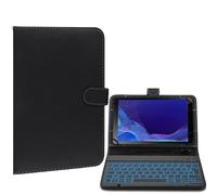 FKQLH Custodia con tastiera per Samsung Galaxy Tab Active4 Pro T636B/Active Pro T540 da 10,1", con tastiera a 7 colori, magnetica, wireless, Bluetooth, rimovibile, QWERTZ tedesco, colore: nero