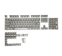 FKRTQIYN 132 keycap di Cristalli Trasparenti per tastiere meccaniche compatibili con i Cappucci per Tasti PC Fai -da -Te retroilluminati russi Coreani russi russi russi.(Black-Russian)
