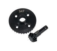 FKRTQIYN Ingranaggio in Metallo con Set di ingranaggio sottodrive Overdrive Overdrive 10t-35t Set di pignoni Anelli differenziali elicoidali compatibili con Modelli Crawler rc 1/10(11T-34T)