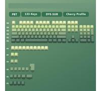 FKRTQIYN KBDIY 133 Profilo Profile PBT KeyCap Set di keyCaps Stampati con Gradiente Strawberry Compatibile con tastiere meccaniche per i Giochi e Personalizzazione Fai -da -Te(Side-Printed Type D)