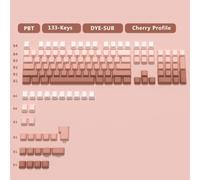 FKRTQIYN KBDIY 133 Profilo Profile PBT KeyCap Set di keyCaps Stampati con Gradiente Strawberry Compatibile con tastiere meccaniche per i Giochi e Personalizzazione Fai -da -Te(Side-Printed Type C)