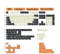 FKRTQIYN KBDIY 174 Retro GMK Blue Samurai PBT Chiave a Doppio Colpo Set Compatibile con Switch MX tastiere da Gioco Meccanico(GMK Carbon)