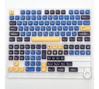 FKRTQIYN KBDIY GMK Blue Samurai KeyCaps Coreano PBT Personalizzato KoA Profilo Compatibile con tastiere meccaniche per Il Gioco Carino 130 Set per Switch MX Fai da Te(GMK Blue Samurai-KR)