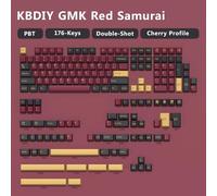 FKRTQIYN KBDIY GMK Jamon Profilo Double Shot PBT ISO KeyCaps Compatibile con tastiere da Gioco Meccanico Set di tastie di keycap retrò(GMK Red Samurai)