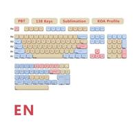 FKRTQIYN KBDIY Marshmallow Retro PBT KeyCaps Profilo ISO KOA per Ace68 Rainy 75 Casi Chiave CHIASE di Gioco Meccanico(Marshmallow-EN)