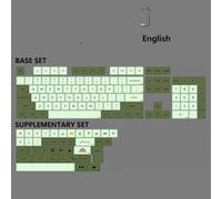 FKRTQIYN Kbdiy Retro 143 keycap Set pbt Matcha koa Compatibile con moa in Stile 7u ISO per tastiere meccaniche Russo Coreano Giapponese(Matcha-EN)