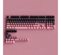 FKRTQIYN Profilo OEM PBT KeyCaps Gradient RGB KeyCap retroilluminato Impostato Compatibile con tastiere di Gioco Meccanico MX Switch in Bianco Grigio Rosa Nero per progetti Fai -da -Te(Black Pink)