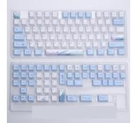 FKRTQIYN Tema della Balena oceanica 129 keycap del Profilo PBT per tastiere meccaniche Blu e Bianca Soluzione colorante Chiave di Gioco Personalizzato Compatibile con Varie tastiere meccaniche