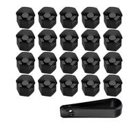 FKSWJZXD 20 Pezzi Copridado Ruota Copribulloni per Cupra Born 2021-2025, Copriserratura Esagonale per Auto, con Clip di rimozione,A Black-17MM