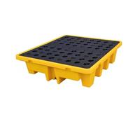 FKTHYO Pallet di contenimento industriale delle fuoriuscite con griglia, design modulare impilabile per la prevenzione di perdite di olio e sostanze chimiche in magazzini e fabbriche, giallo-130 x 110