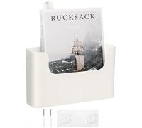 FKTXCO Organizer da parete da appendere, senza fori, per porta, ufficio, posta, riviste, buste, planner da parete, tasca singola in plastica (bianco sporco)