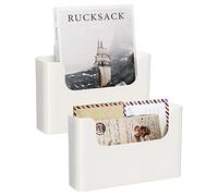 FKTXCO Organizer da parete per documenti da appendere, organizer per porta ufficio, posta, riviste, buste, planner da parete, tasca singola (bianco sporco, 2 pezzi)