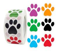 FKWKUW 2 Rotoli Cani Zampe Stampa Adesivi Colorati Zampa di Orso Etichette Adesivi Adesivi per Animali Domestici Pet Gift Bag Sticker per Bambini Festa Decorazione Busta Sigillo Modellazione