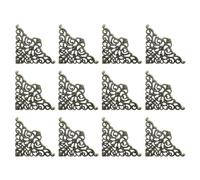 FKWKUW Angoli per Decorazioni Metallo,12 Pezzi Angoli per Montaggio Foto,Protezione per Angoli Decorativi,Angoli per Decorazioni per della Cartella di Archivio,Protezione Dell'angolo del Metallo