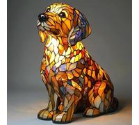 FkYstrix Lampade da Tavolo Fedele Golden Retriever e Elegante Gatto Ambiente Caldo Luce,Illuminazione scrivania Decorazione Regalo Divertente per Amanti,Adulti e Bambini, Golden Retriever2