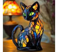 FkYstrix Lampade da Tavolo Fedele Golden Retriever e Elegante Gatto Ambiente Caldo Luce,Illuminazione scrivania Decorazione Regalo Divertente per Amanti,Adulti e Bambini, Cat 2