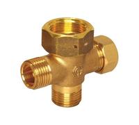 FL Distribuzione 3 Vie DN15 Dado Di Blocco G3/4 - 3 X G1/2 AG
