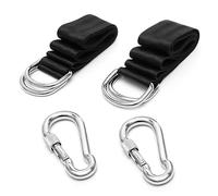 FL HUA Set di 2 Cinghie per Altalena da Esterno con Moschettone, Kit di Cinghie per Altalena Albero, Cinghie di Fissaggio per Altalena per L'Amaca dell'Albero del Tetto
