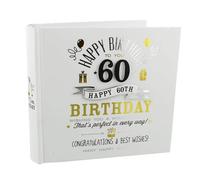FL29960 Album per foto di compleanno, tema 60° compleanno, 10 x 15 cm, colore nero e oro, dalla serie Signography