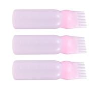 Flacone Applicatore per Chioma Pettine Radice 3 Pezzi | Plastica Rosa, Uso in Salone, per Applicazione su Cuoio Capelluto e Tinta Diretta alla Radice