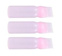 Flacone Applicatore Pettine la Base 3 Pezzi in Plastica Rosa | Salone, Applicazione Diretta alla Base, Adatto a Chioma e Cuoio Capelluto, per Tinta e Colorazione