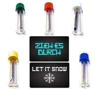 Flacone con cucchiaio telescopico e "LET IT SNOW" e "ZIEH ES DURCH" per tabacco da fiuto | Set di dosatori in vetro | Portioniere | Dispenser | Sniff Snuff (confezione da 5)