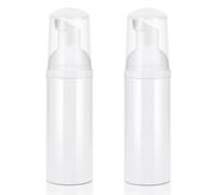 Flacone con pompa in schiuma, 2 pezzi, bottiglia da viaggio per shampoo, dispenser portatile e ricaricabile, per sapone per mani, detergente per ciglia, shampoo, lavaggio viso, cosmetici (bianco, 60