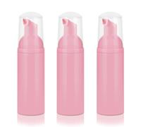 Flacone con pompa in schiuma, 3 flaconcini vuoti per shampoo e ciglia, portatili, ricaricabili, per sapone per mani, detergente per ciglia, shampoo, lavaggio viso, cosmetici (rosa, 60 ml)
