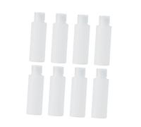 Flacone Cosmetico da Viaggio 100ml Pp Pe Bianco, 8 Pezzi | Shampoo e Makeup Remover, Chiusura a Flip-top, Leggero e Portatile, Uso Quotidiano e Trasferta