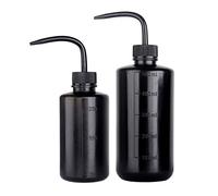 Flacone da 250 ml+500 ml di plastica per lavaggio di sicurezza, bottiglia nera da laboratorio con etichette a bocca stretta e scala, per irrigazione succulenta di fiori di piante, 2 confezioni