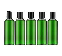 Flacone da Viaggio Vuoto da 100ml, Contenitore a Prova di Perdite, Flaconi Ricaricabili con Etichetta per Shampoo, Lozione, Cosmetici (5 Pezzi, Verde)