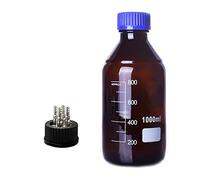 Flacone di conservazione for supporti rotondo marrone ambrato da 1 pezzo - da 100 ml a 2000 ml - Flacone di reagente GL45 con tappo resistente alle alte temperature(1000ml M-4-Through)