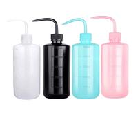 Flacone di lavaggio di sicurezza in plastica da 500 ml, 4 colori da laboratorio con etichette a bocca stretta e scala, bottiglia per irrigazione succulenta di piante e fiori, 4 confezioni