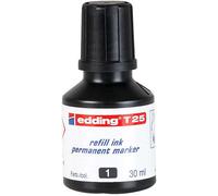 Edding T25 Flacone di ricarica per pennarello indelebile - Capacità 30 ml - Colore nero