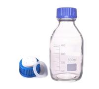 Flacone di stoccaggio for supporti in vetro rotondo da 100 ml-1000 ml con tappo for fase mobile a 3 fori GL45 - Flacone di reagente resistente(500ml)