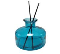 Flacone diffusore in vetro blu navy da 200 ml, rotondo, per aromaterapia | 1 bottiglia diffusore in vetro blu da 200 ml, ricaricabile, per aromaterapia, oli essenziali, diffusore fai da te