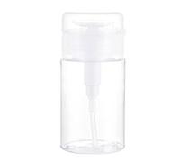 Flacone dispenser con pompa a pressione, ricaricabile, trasparente, vuoto, da viaggio, con coperchio antipolvere, per struccanti, smalti e articoli da toeletta, in plastica PP. (100 ml)