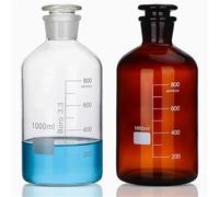 Flacone for reagenti a bocca piccola in vetro borosilicato ad alta resistenza, for campioni di laboratorio(125ml white)