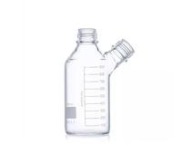 Flacone for solvente for cromatografia con tappo blu, flacone for reagente, flacone trasparente for fase mobile con tappo a vite GL45 a due o tre fori(250ml 2 mouths)