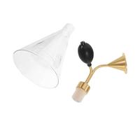 Flacone in Vetro Doppia Parete con Pompa in Ottone 6,5mm per Aromaterapia | Design Elegante e Trasparente, Erogatore a Tubo Curvo, per Profumi e Caffè, Uso in Viaggio e Banco Profumeria