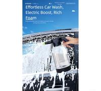 Flacone spray elettrico da 2 l con ugello in schiuma, ricaricabile di tipo C per la pulizia dell'auto, irrigazione del giardino e pulizia dei vetri, nebbia regolabile
