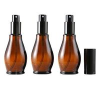 Flacone spray in vetro ambrato da 50 ml, con nebulizzatori sottili e tappo anti-polvere, per la pulizia di cosmetici, aromaterapia, massaggi, confezione da 3