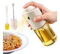 Flacone spray per olio da cucina, 230 ml, trasparente, a prova di perdite, per alimenti, con pennello, dispenser di olio d'oliva, nebulizzatore, per alimenti, condimenti per insalate, cottura