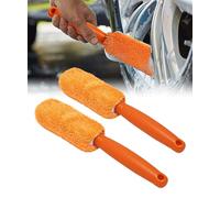 Flaconi 2PCS Spazzola Cerchi Auto,Spazzola Pulizia Cerchi Auto,Pulisci Cerchi Auto Spazzola,Spazzola per Lavaggio Cerchi Auto,Adatta a Molti Tipi di Cerchi in Alluminio e Acciaio (Arancione)