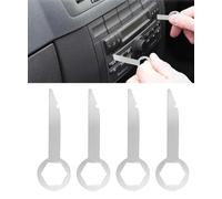 Flaconi 4PCS Estrattore Autoradio,Kit Chiavi Estrazione Autoradio,Chiavi Smontaggio Autoradio,Chiavette per Estrarre Autoradio,Adatto per Auto,SUV,Camion,Camper,Furgoni (Argento)