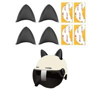 Flaconi 4PCS Orecchie Casco, Decorazione Casco Moto, Orecchie Gatto per Motocross (Nero)